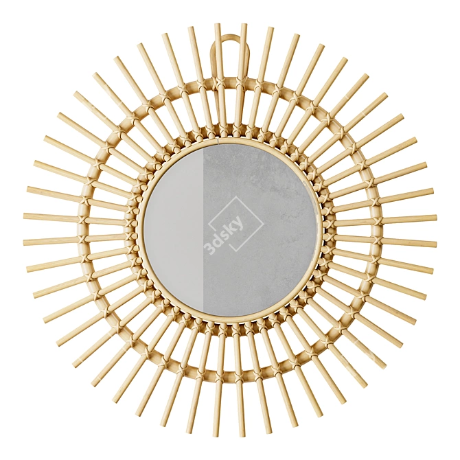 Rattan Reflections: H&M Home Mirror 3D model image 1