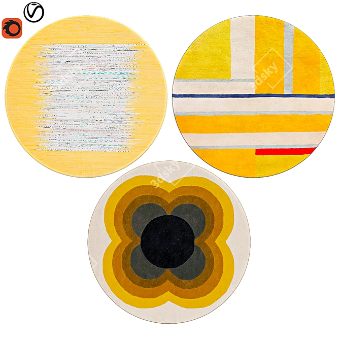 Round Rugs | Modern Style, 09 3D model image 1