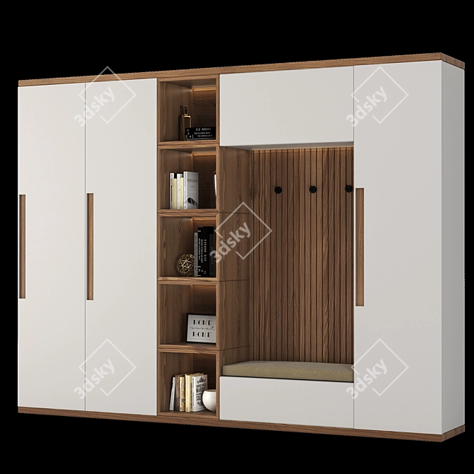 Designer Stylish Wardrobe 3D model image 2