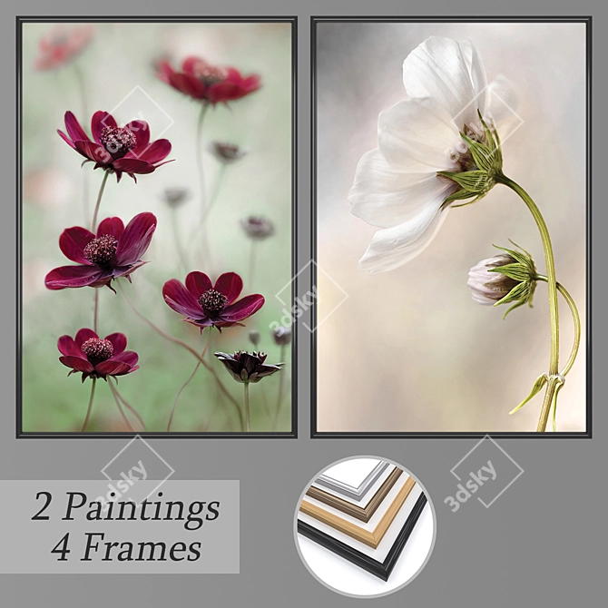 Versatile Set of Wall Paintings 3D model image 1