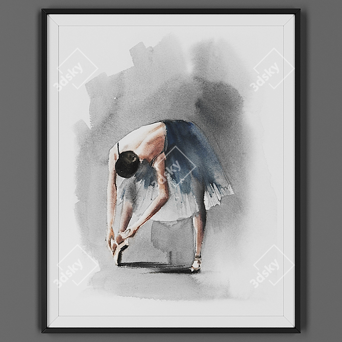 Modern Black Frame Picture 3D model image 1