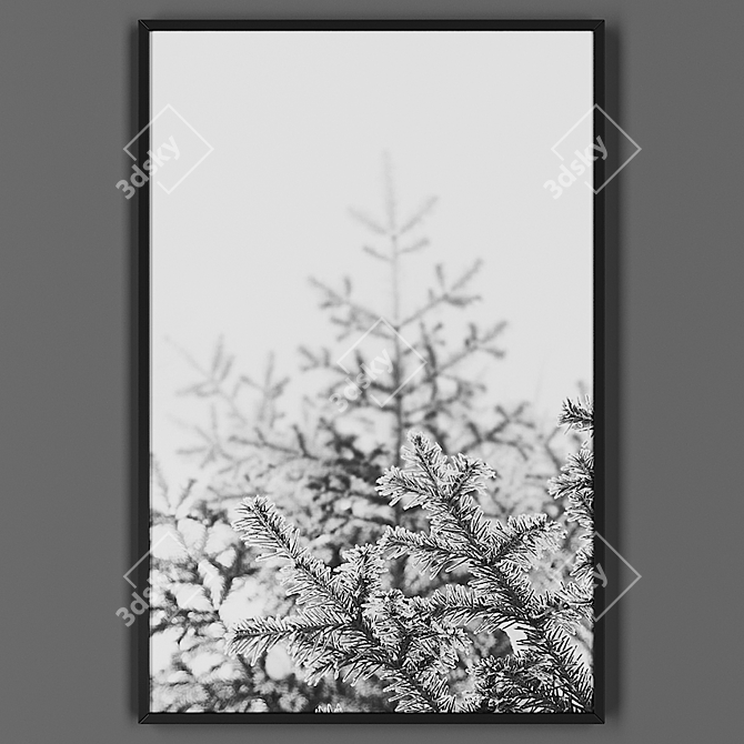 Elegant Black Picture Frame 3D model image 1