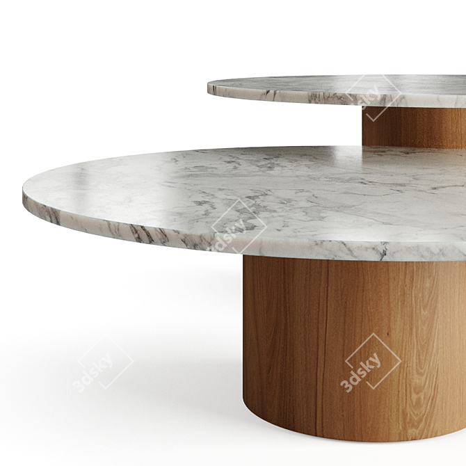 Elegant Marble Coffee Table 3D model image 2