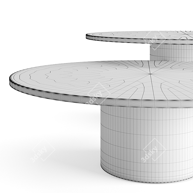 Elegant Marble Coffee Table 3D model image 3