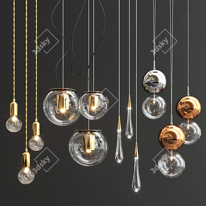  Elegant Pendant Light Collection 3D model image 1