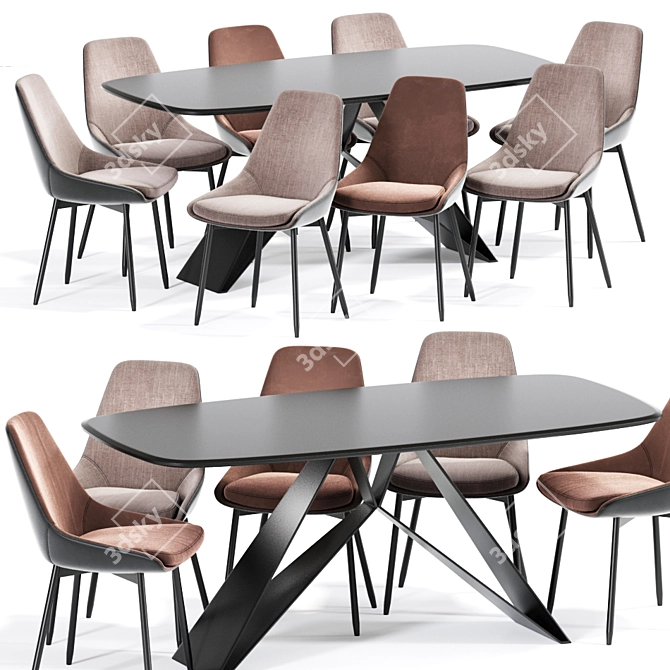 Elegant Kendall Dining Chair 3D model image 1