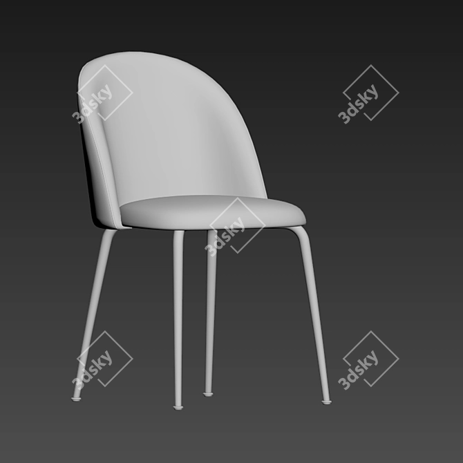 Stylish Upholstered Side Chair Table 3D model image 3