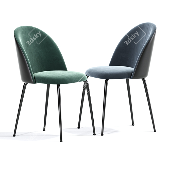 Stylish Upholstered Side Chair Table 3D model image 6