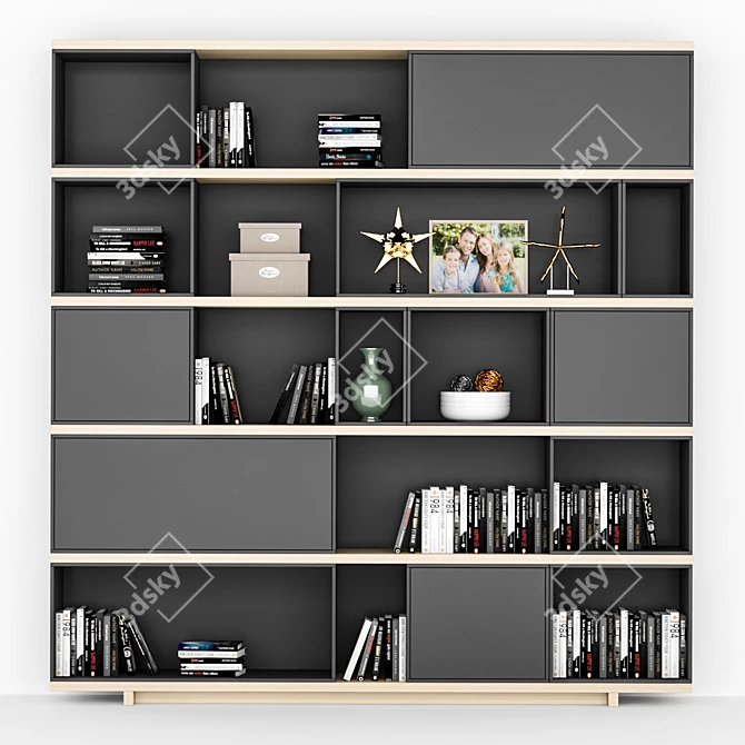 Modern Home Office Shelf: 270cm x 280cm x 40cm 3D model image 1