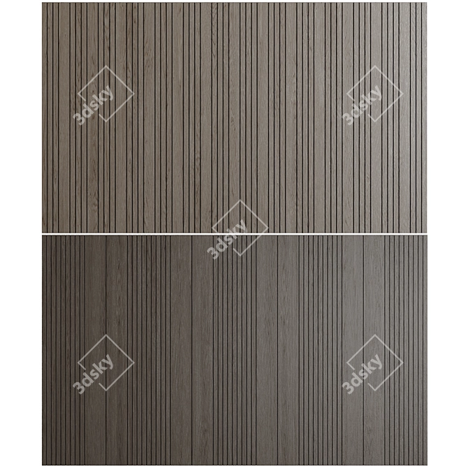 Elegant Wooden Wall Panel 3D model image 1