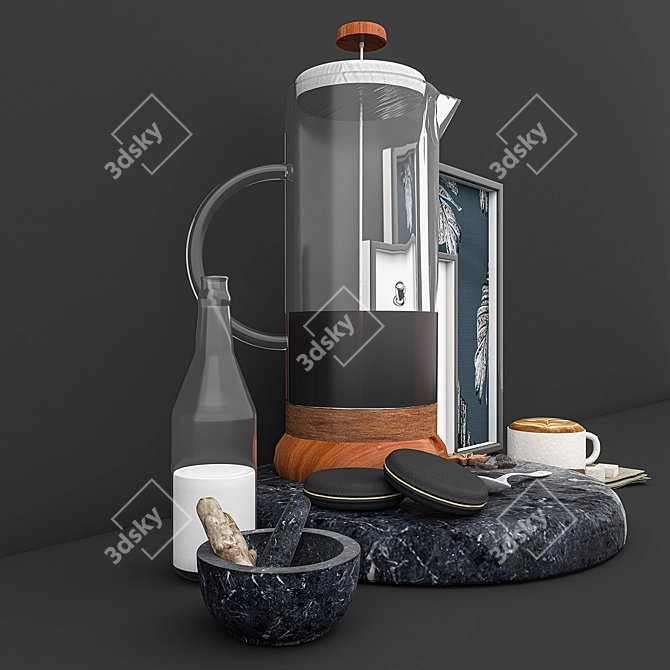 Vintage Coffee Set 2015 3D model image 2