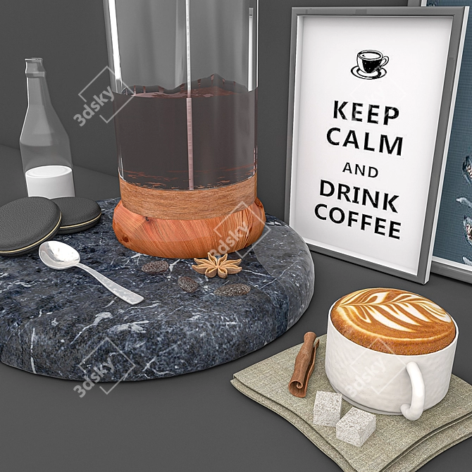 Vintage Coffee Set 2015 3D model image 3