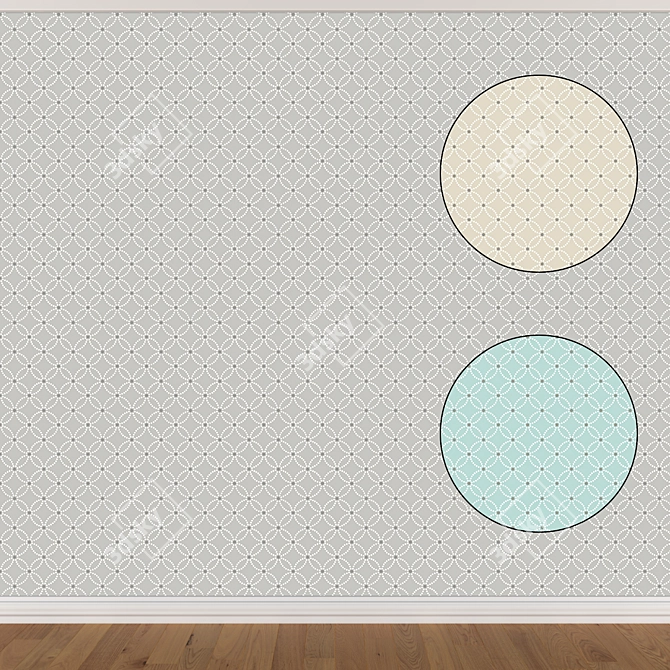 Seamless Wallpaper Set in 3 Colors 3D model image 1