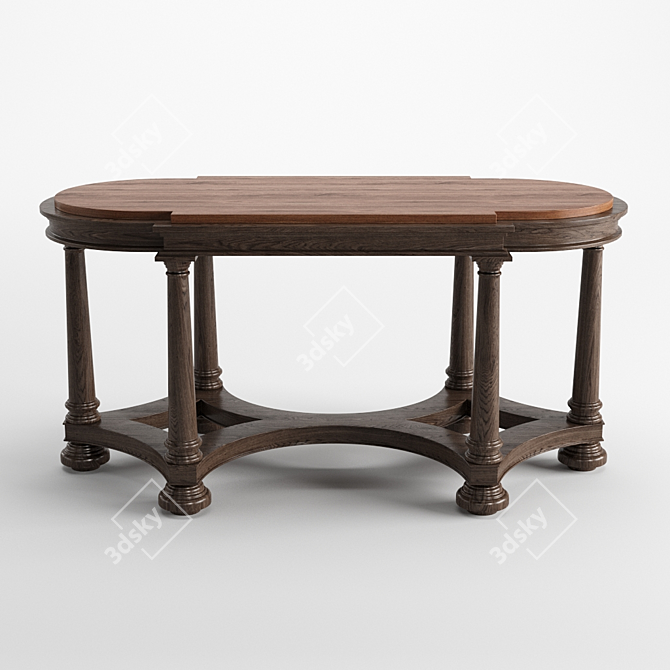 Elegant D-End Table: Stylish and Functional 3D model image 1