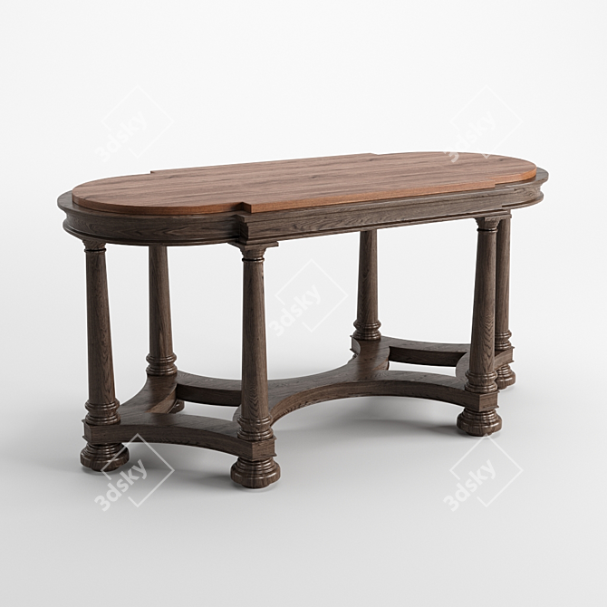 Elegant D-End Table: Stylish and Functional 3D model image 2