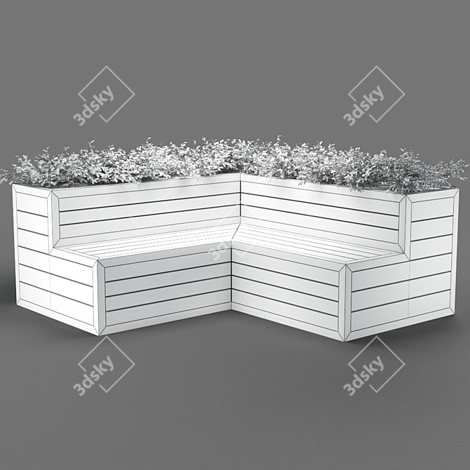 Sleek Poly Bench 3D model image 3