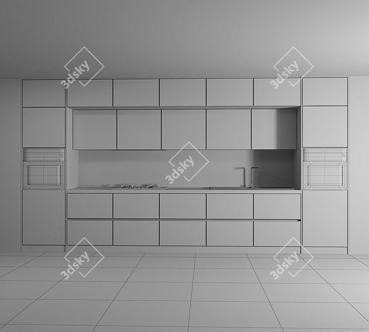 Modular Kitchen Set - Easy Edit, High Poly - 3ds Max/Vray/Corona 3D model image 3