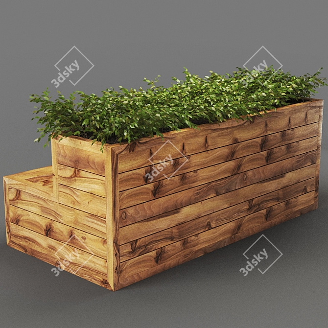 Sleek Poly Bench 3D model image 2