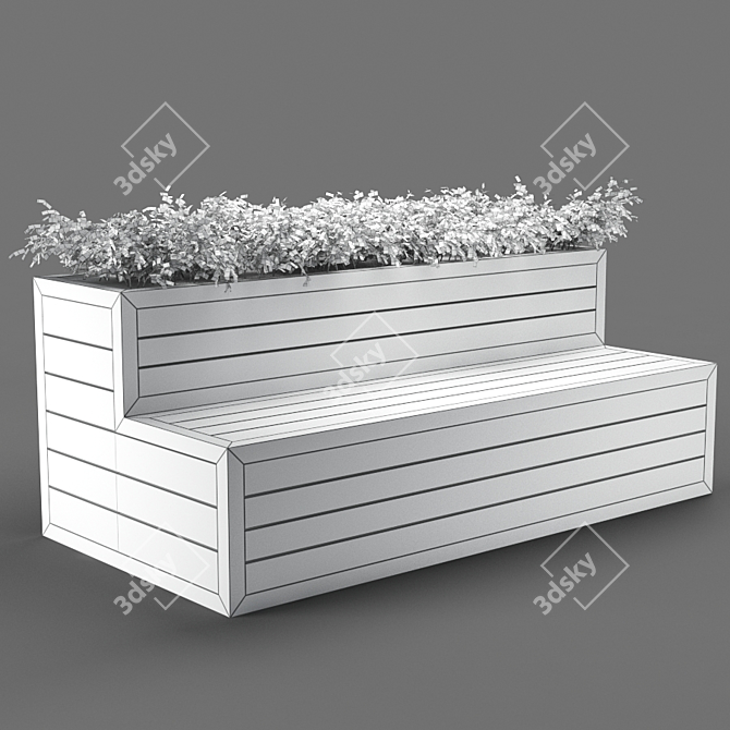 Sleek Poly Bench 3D model image 3