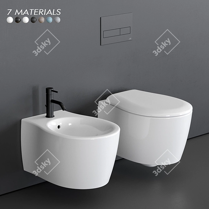 Formosa 2.0 Wall-Hung WC & Bidet 3D model image 1