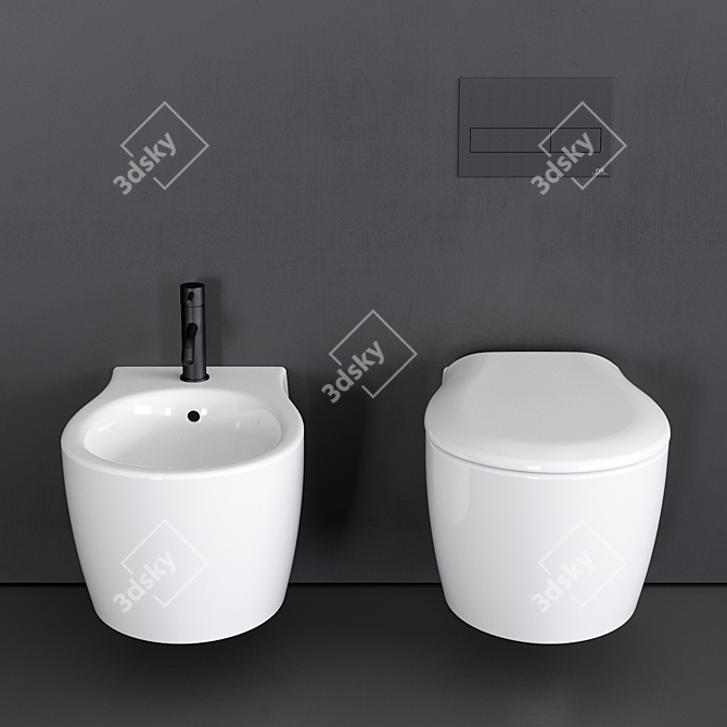 Formosa 2.0 Wall-Hung WC & Bidet 3D model image 3