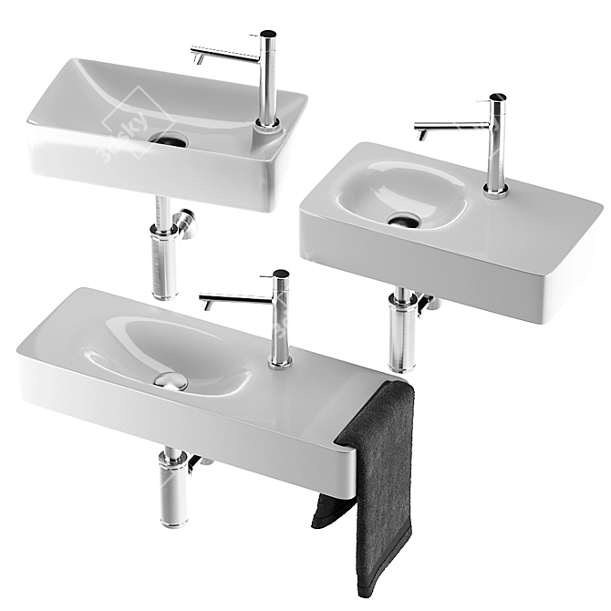 Modern Scarabeo Sink Collection 3D model image 4