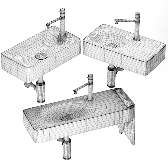 Modern Scarabeo Sink Collection 3D model image 7