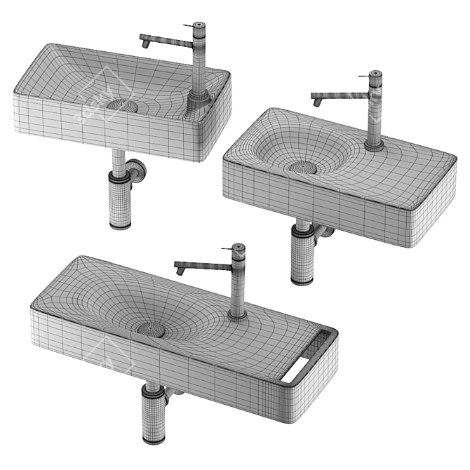 Modern Scarabeo Sink Collection 3D model image 10
