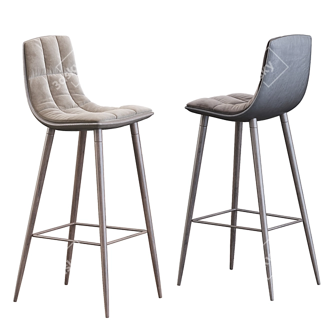 Elegant Lecco Barstool 3D model image 2