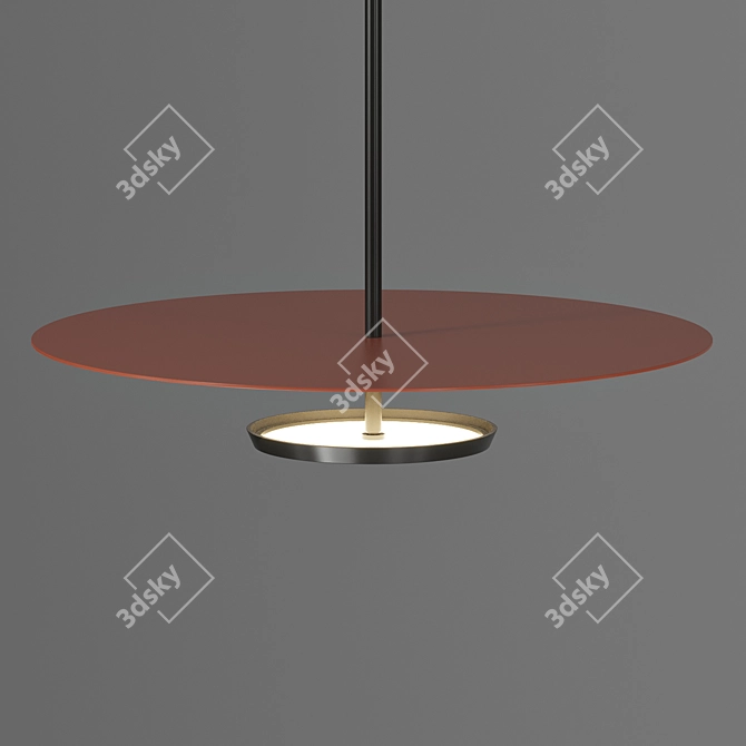 Sleek Flat Hanging Lamp 3D model image 2