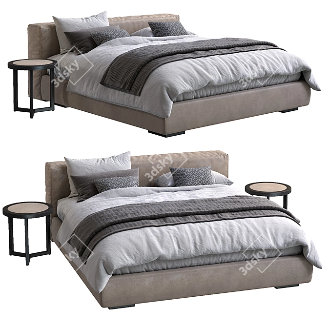 Gordon Bed: Luxury Comfort & Style 3D model image 1