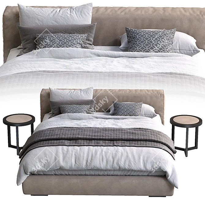 Gordon Bed: Luxury Comfort & Style 3D model image 2