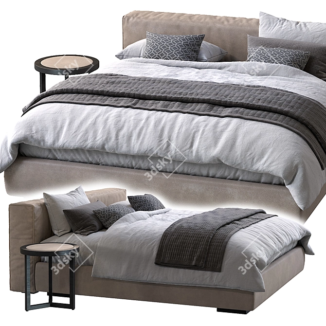 Gordon Bed: Luxury Comfort & Style 3D model image 3
