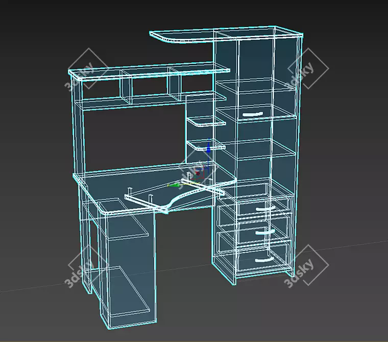 ErgoTech Computer Desk 3D model image 3