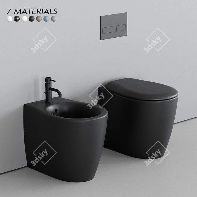 Formosa 2.0 Vitreous China Toilet &Bidet Set 3D model image 1