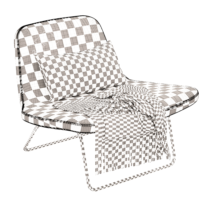 Elegant Ray Lounge Chair 3D model image 2