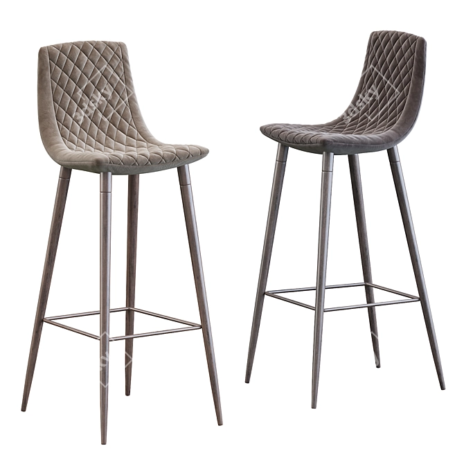 Lecco Barstool: Stylish and Compact Seating 3D model image 1