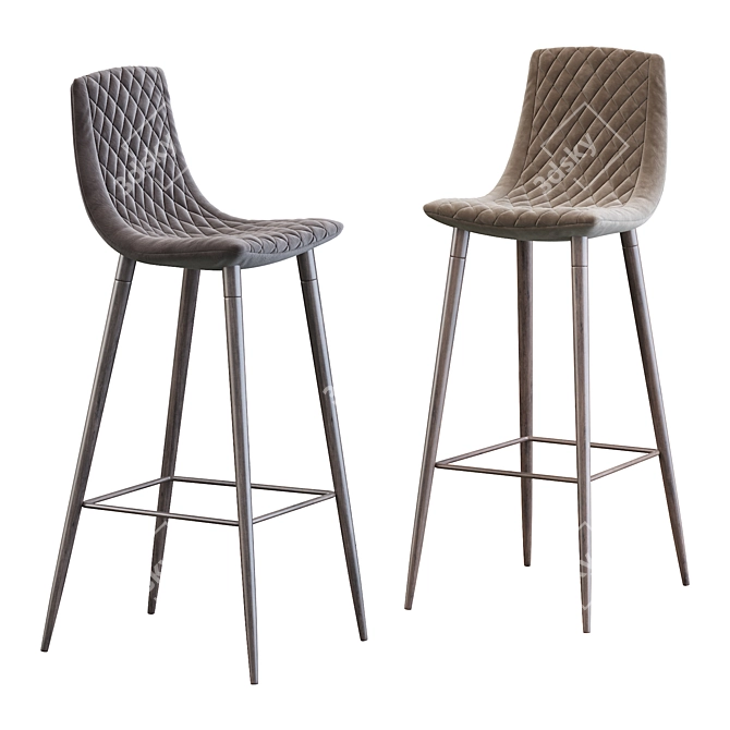 Lecco Barstool: Stylish and Compact Seating 3D model image 2