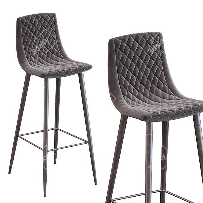 Lecco Barstool: Stylish and Compact Seating 3D model image 3