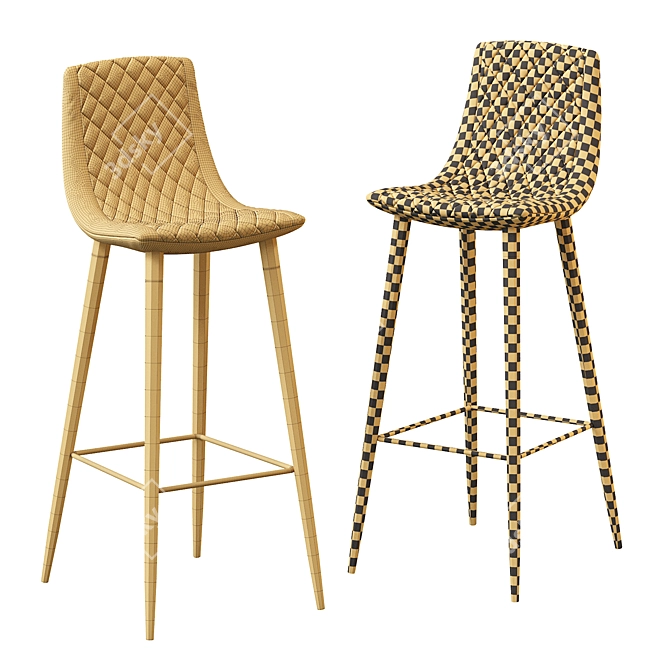 Lecco Barstool: Stylish and Compact Seating 3D model image 5