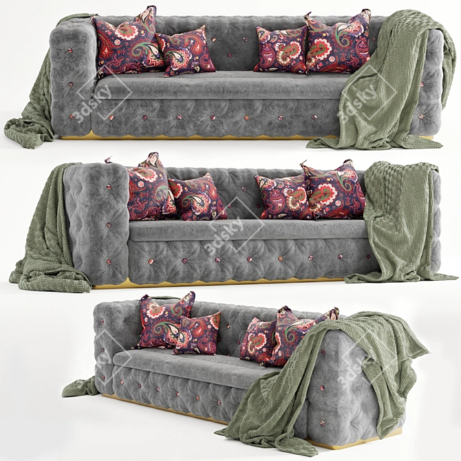 Royal Chesterfield Modern Sofa 3D model image 1