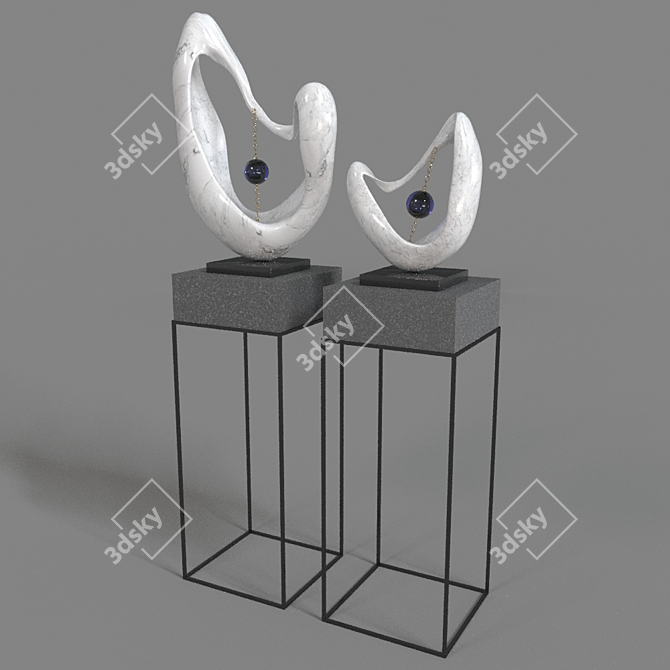 Elegant Modern Decor Statues 3D model image 3