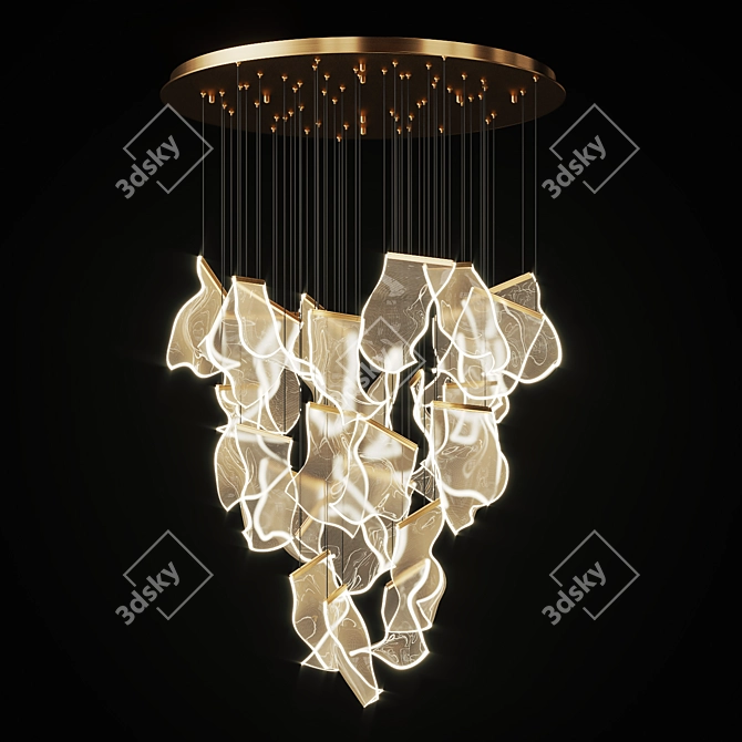 Elegant Acrylic Chandelier: Miran 28 3D model image 2