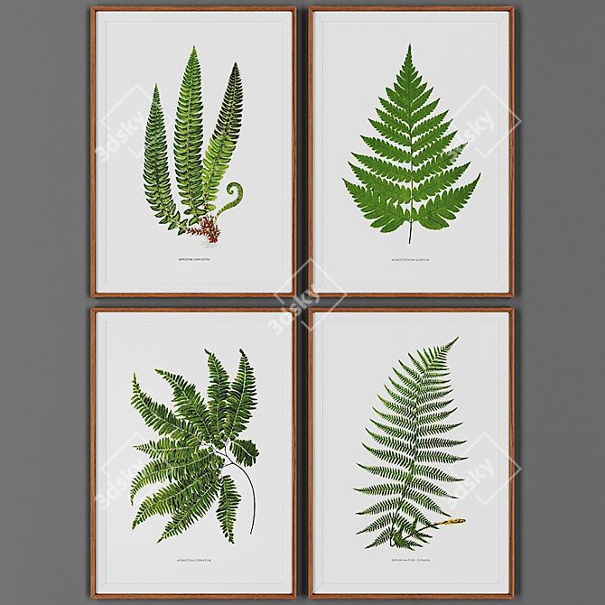 Wooden Framed Picture Set 3D model image 1