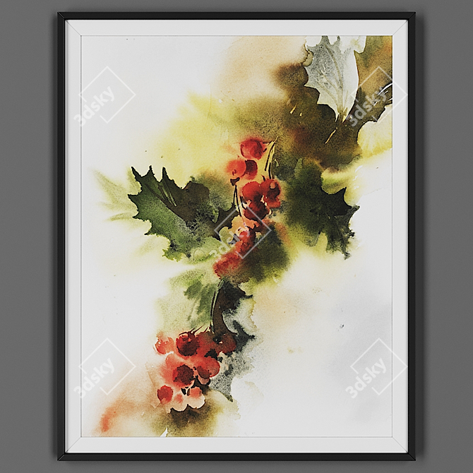 Elegant Black Framed Art 3D model image 1