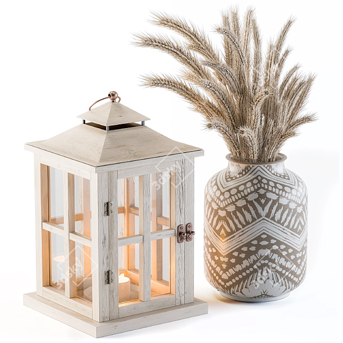 Rustic Harvest Lantern 3D model image 1