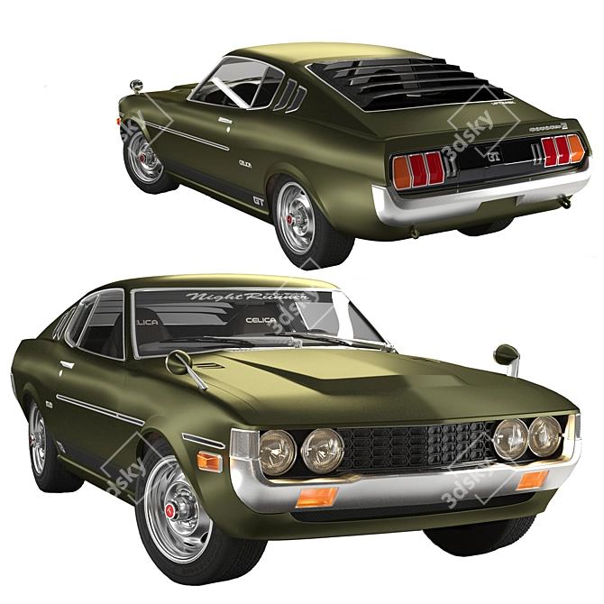 Sleek Toyota Celica Liftback: 3D-Modeled & High-Res Textures 3D model image 6