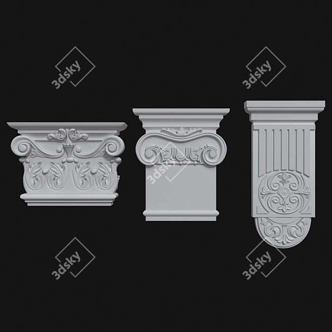 Elegant Decorative Plaster Finishes 3D model image 1