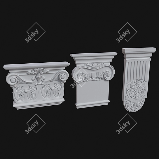 Elegant Decorative Plaster Finishes 3D model image 2