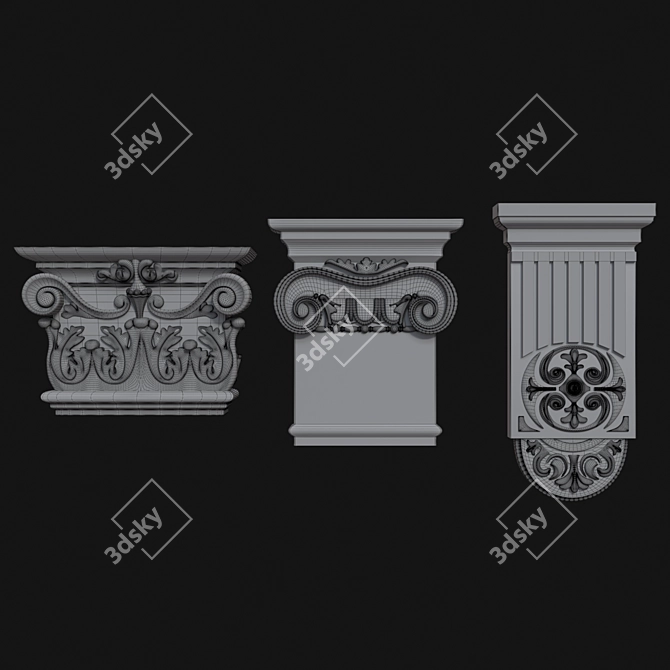 Elegant Decorative Plaster Finishes 3D model image 4